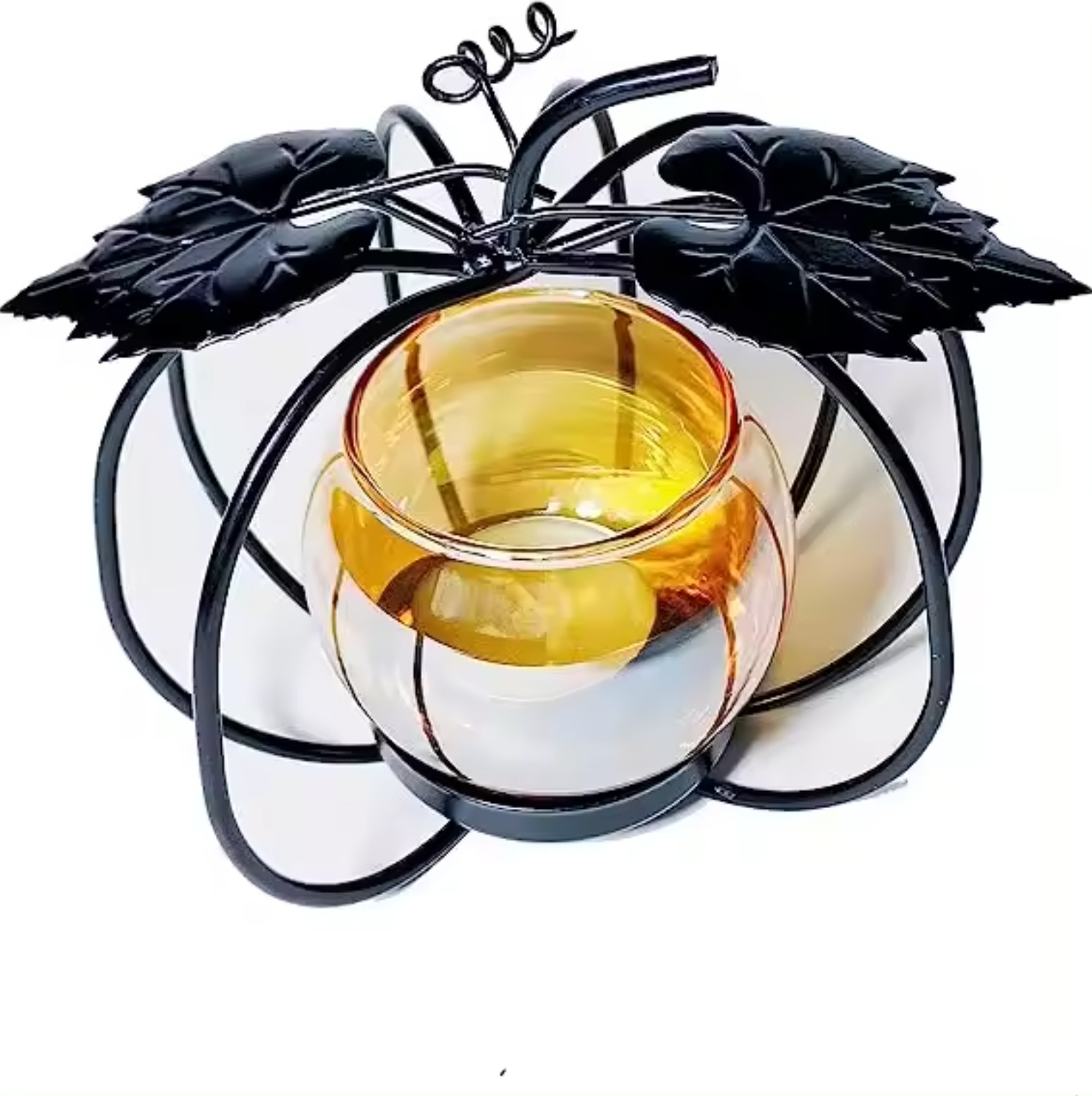 Handmade Matte Tea Light Candle Holder Pumpkin Glass Votive Candle Holder Indoor Romantic Decor Bar Party Candle Holder