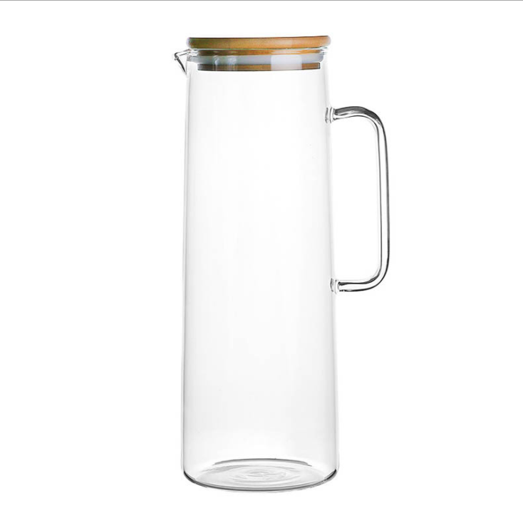 Glass Water Kettle Carafes Glasses Water Container Water Pitcher Storage Glass with Bamboo CLASSIC Lids 1000ml 1200 Ml 1500ml