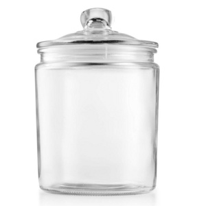 Machine Jar Storage Bottles & Jars Cover Glass Storage Canister, Clear Jar, with Clear Glass Kitchen Food Glass Lid- 1/2 Gallon