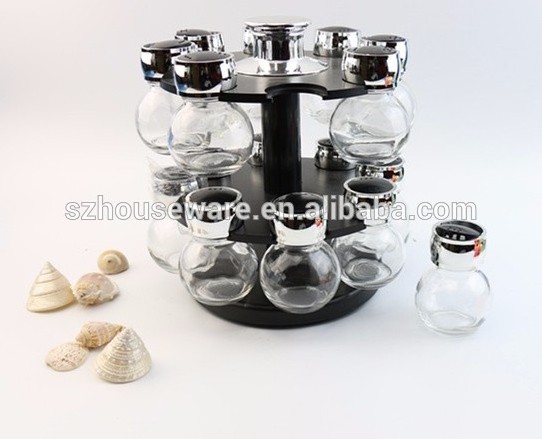 Revolving Spice Rack Jars Bottles Kitchen Countertop Herbs Spices Seasoning Storage Organizer 6or12 Glass Machine CLASSIC Stock