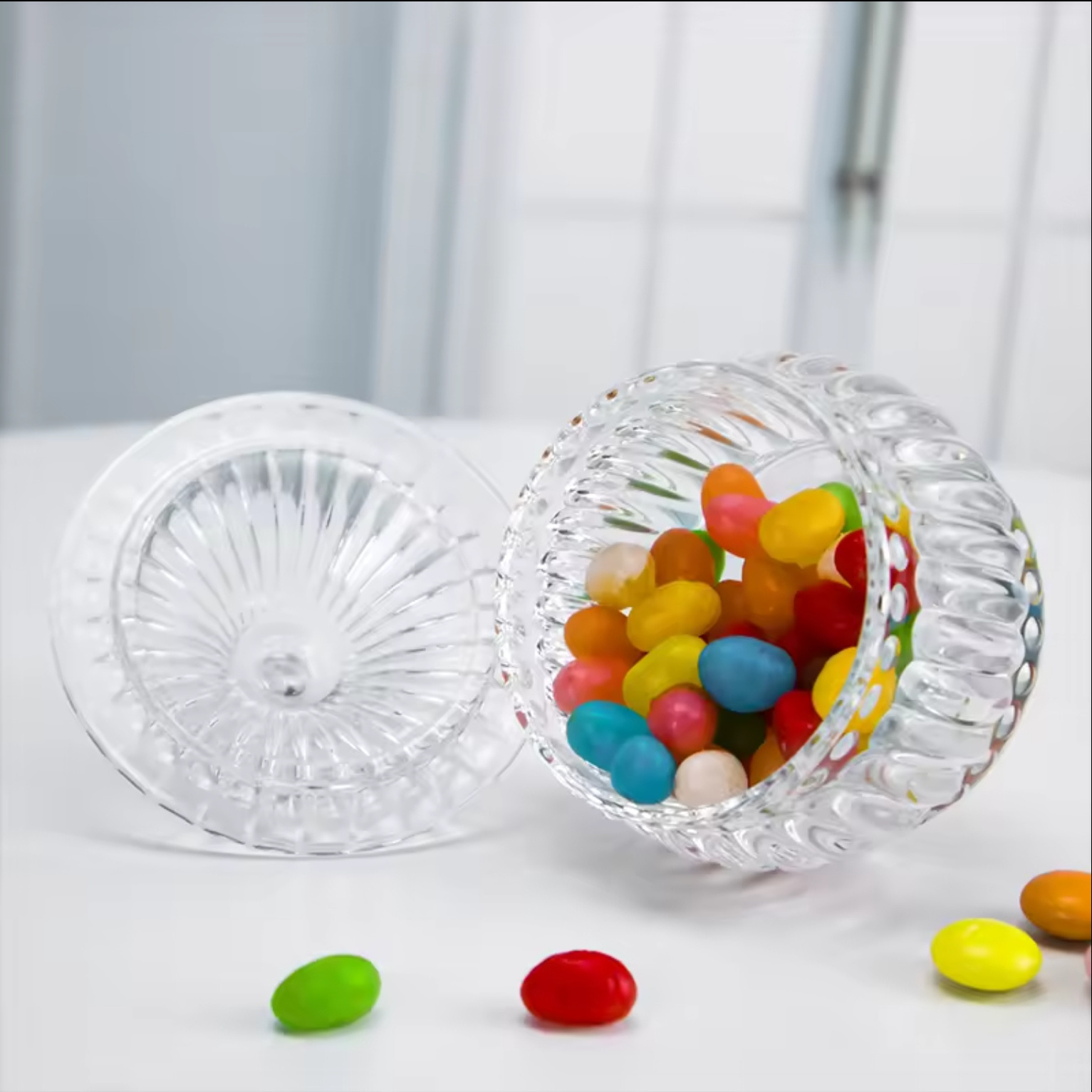 Factory New Pumpkin Shape Cookie Sugar Glass Jar Party Halloween Christmas Candy Jar with Lid  Christmas design storage jar