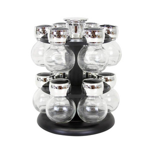 Revolving Spice Rack Jars Bottles Kitchen Countertop Herbs Spices Seasoning Storage Organizer 6or12 Glass Machine CLASSIC Stock