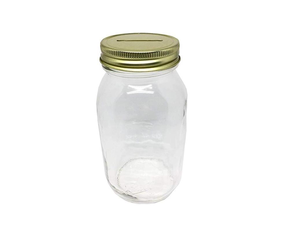 hot sale glass money saving jar /mason jar coin bank