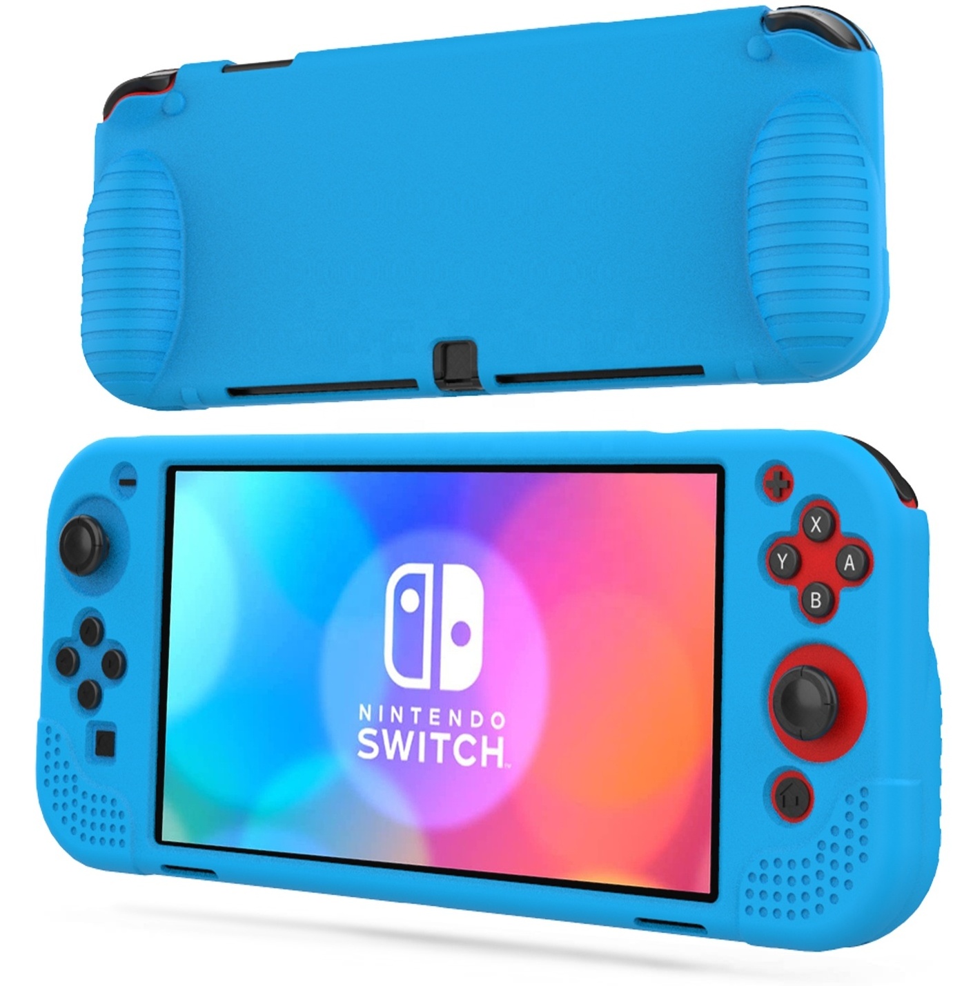 HOXC Nintendo Switch OLED Protective Silicone Case, Ergonomic Grip Handhold Silicone Cover for Nintendo Switch Pro Console