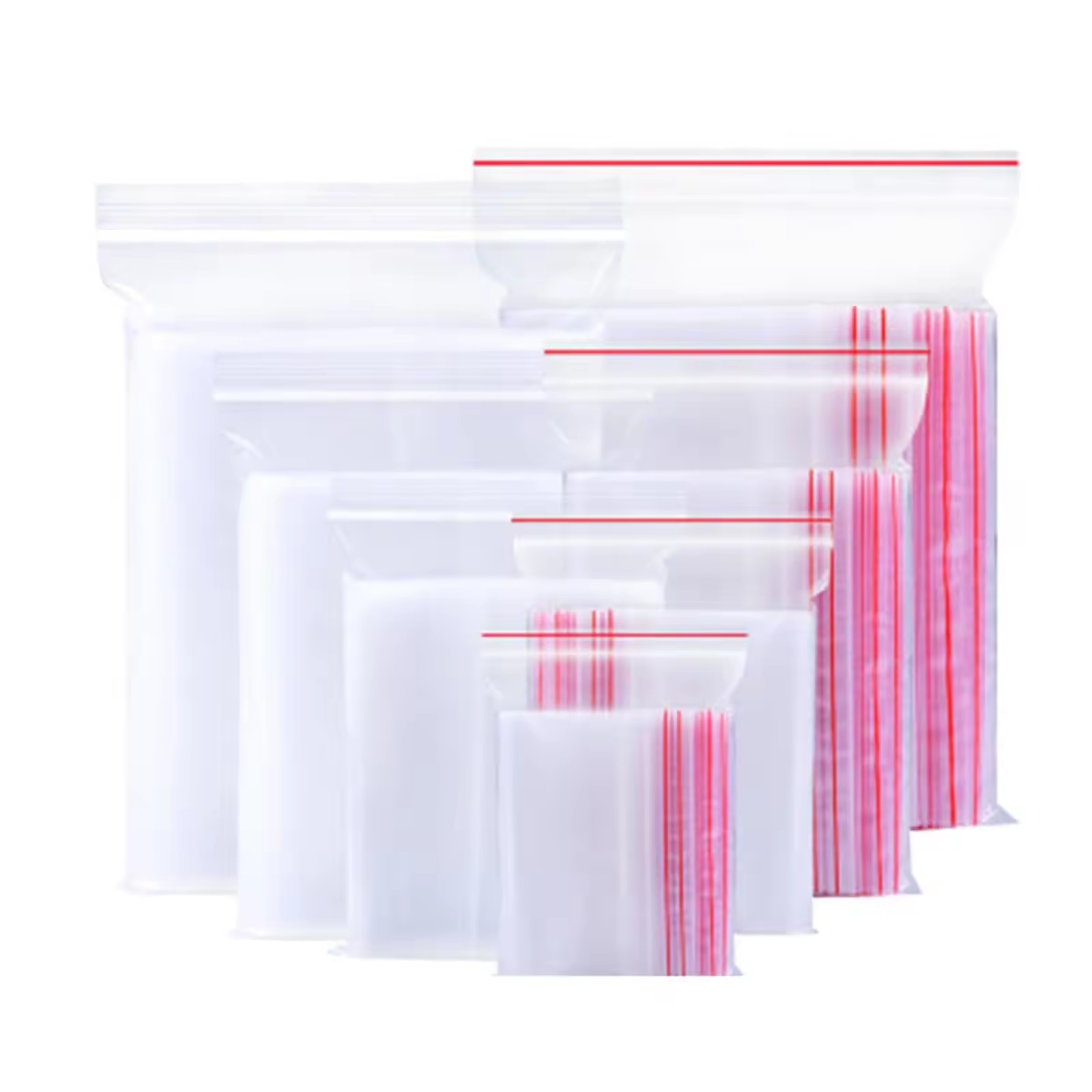 In Stock Resealable Thickened Grip Seal LDPE Poly Polythene Plastic Transparent Plastic Bag PE Clear Zip Lock Packaging Bags