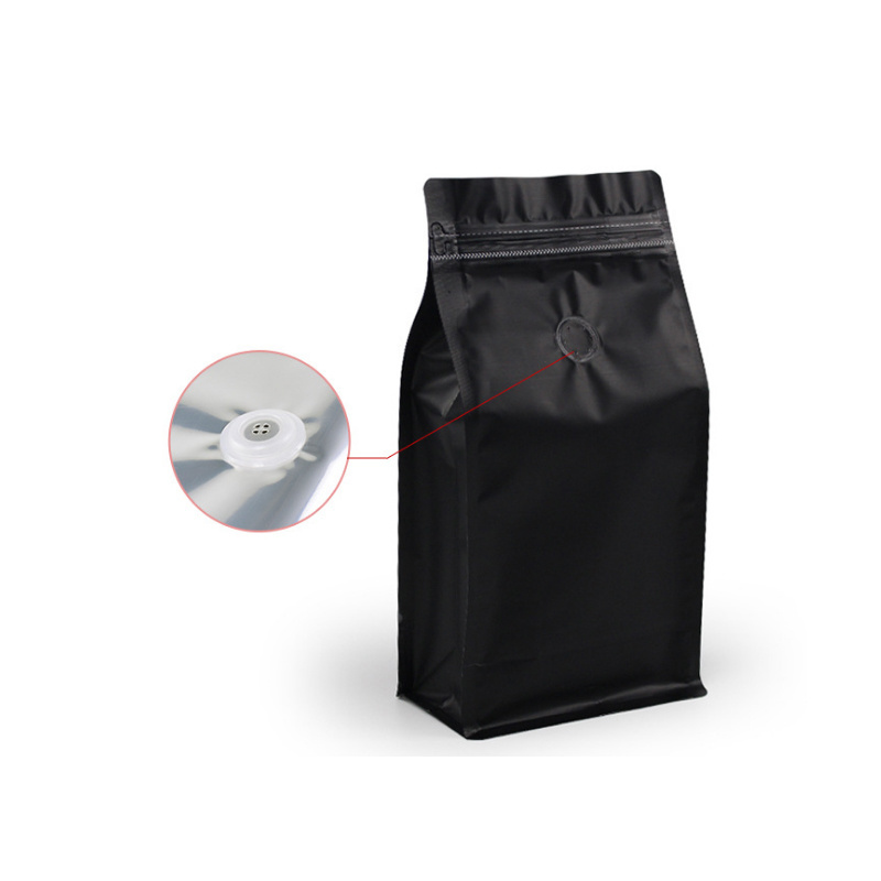 Matt White/Black/ Silver Metallic Coffee Bag With One-way Valve Self Standing Zipper Bags