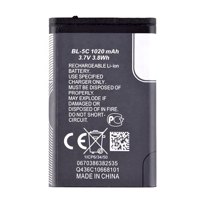 Pure Battery Battery Manufacturers Mobile Phone Black for Nokia Phone Bl-4c for Nokia Bl-5c Rechargeable OEM Battery Accessories