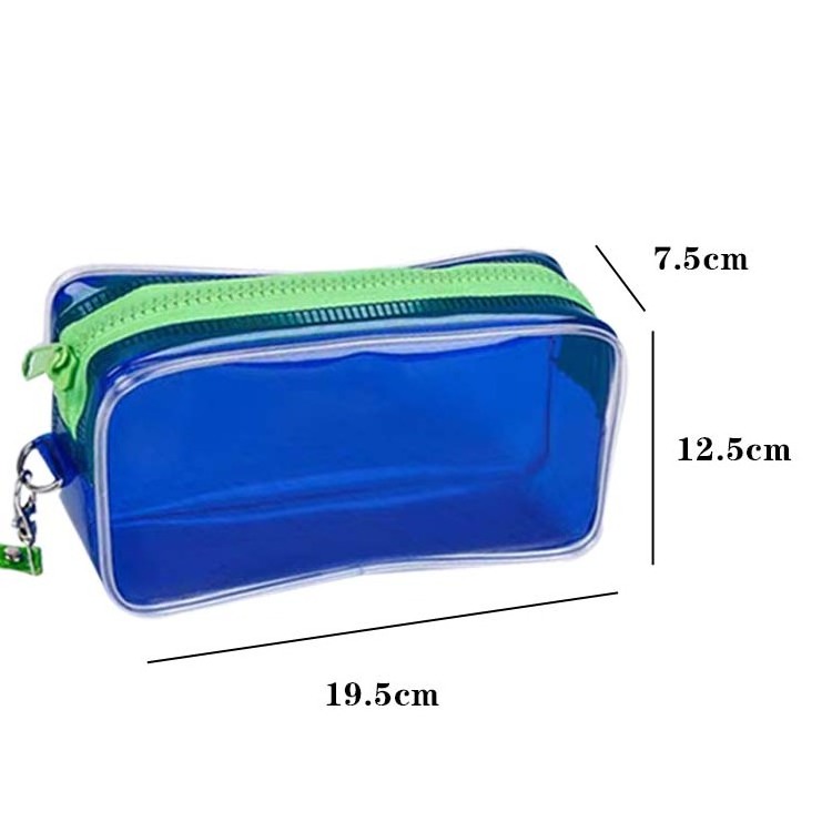 2024 Custom Logo Print Price Clear Waterproof Portable Makeup Vinyl Toiletries Travel Transparent Pvc Cosmetic Bag With Handles