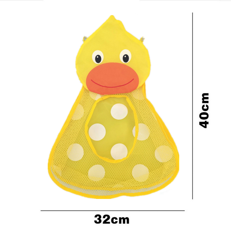 Yellow Duck Kids Bath Tub Toys Storage Mesh Basket Bag Bath Toy Organizer For Bathroom Storage & Nursery