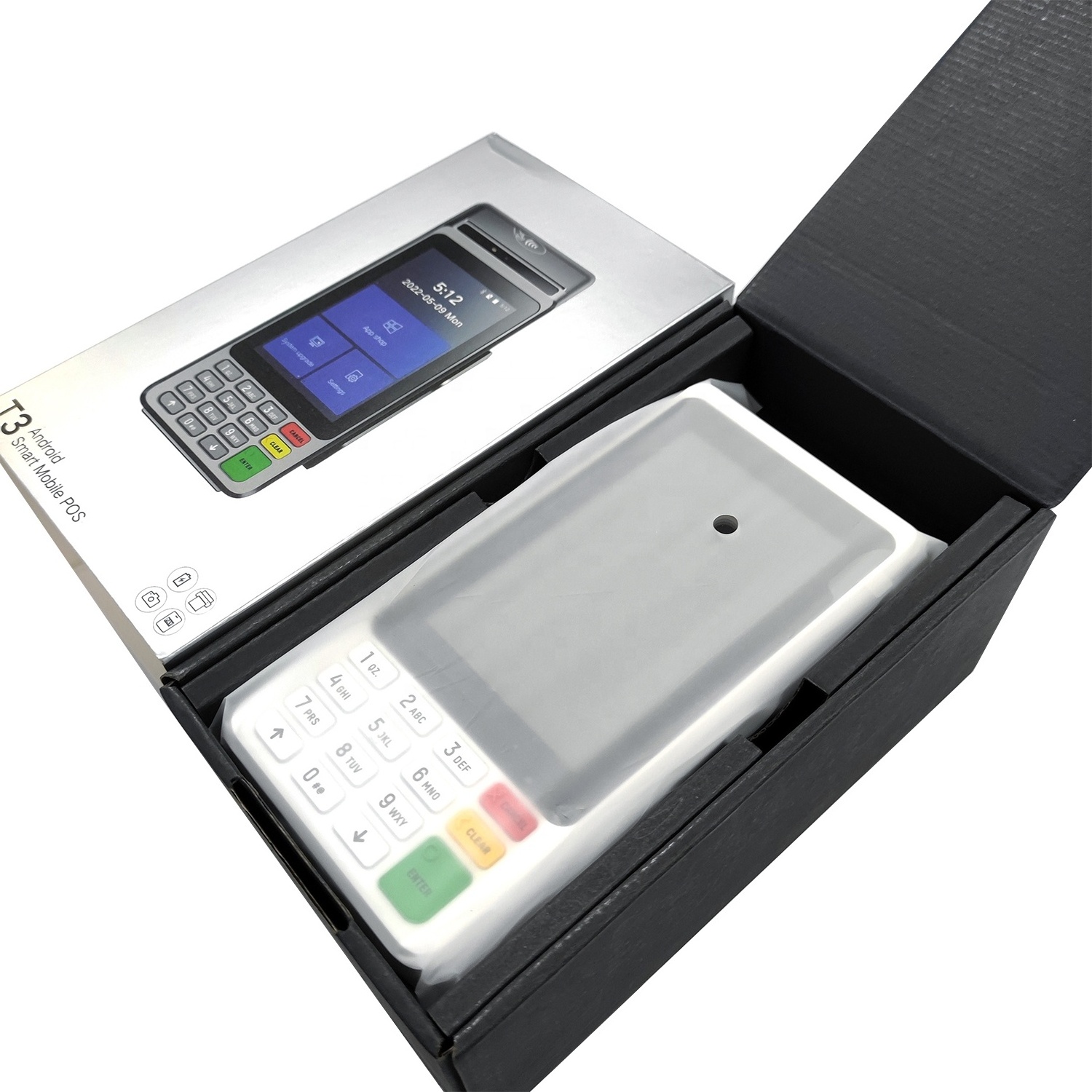 Mobile Android handheld POS system with thermal printer NFC magnetic card reader ATM card pos machine