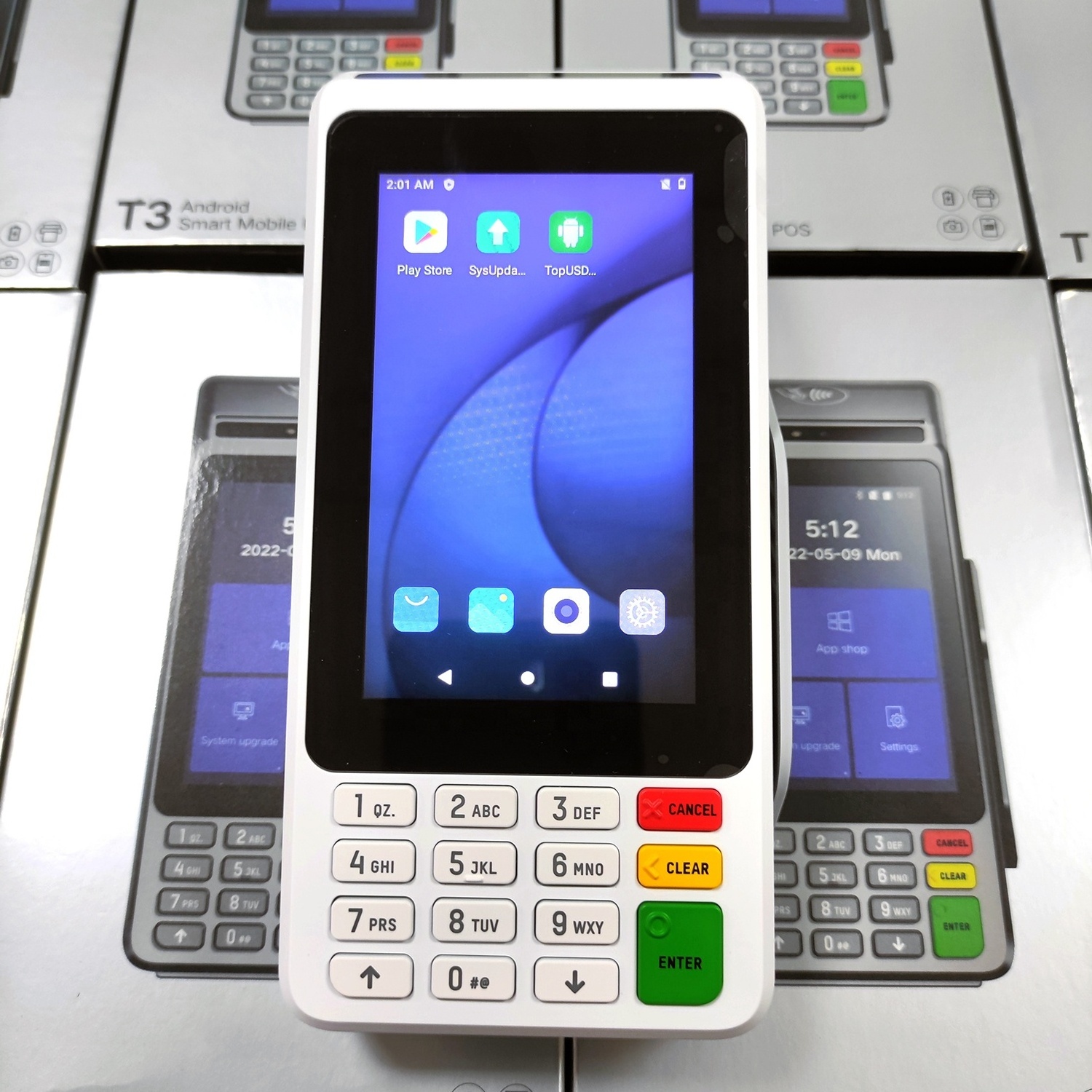 Mobile Android handheld POS system with thermal printer NFC magnetic card reader ATM card pos machine