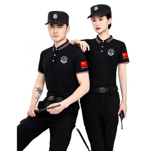 Security guard uniform 220 gsm polo shirts with customized embroidery logo size design color best quality fabric work wear