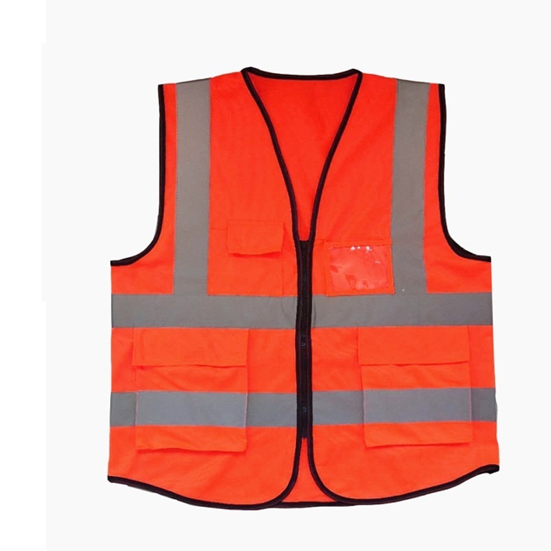 Yellow Fluorescent Blue Yellow Pink Reflective Safety Vests with Pouches