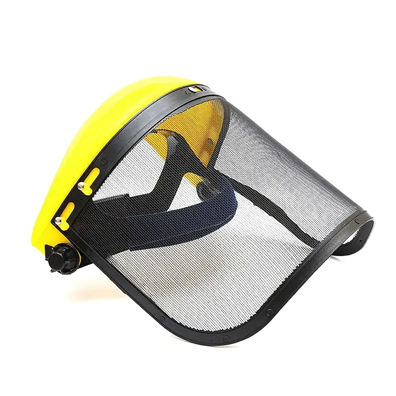 Garden trimmer protective safety helmet with full face mesh visor