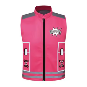 Customized Pink High Visible Reflective  Diy Outdoor Activity Safety Vest For Child