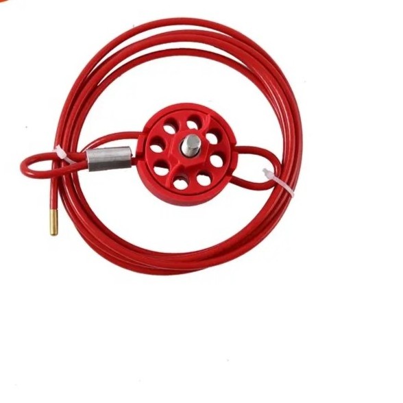 Hot Sale  Adjustable Steel Cable Lockout Wheeled Cable Lock with 2.0m wire