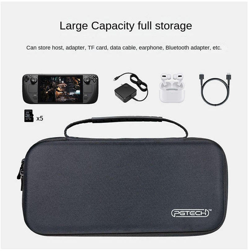 Protective Hard Carrying Case for Steam Deck Large Capacity Waterproof Console Storage Travel Bag Handheld Hard EVA Case