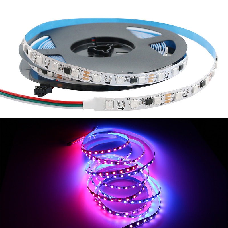 5m 10m 30m Roll 5050 2835 Flexible 24v Dmx 12v Addressable Rgbw Rgbic Smd Ws2811 Ws2812b Tiras Rgb Luces Smart Led Strip Light