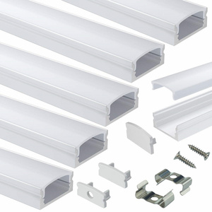 Encastre Perfil de aluminio 12mm 15mm Width LED Drywall Plaster  Profile Diffuser U Channel LED Aluminum Profile Light