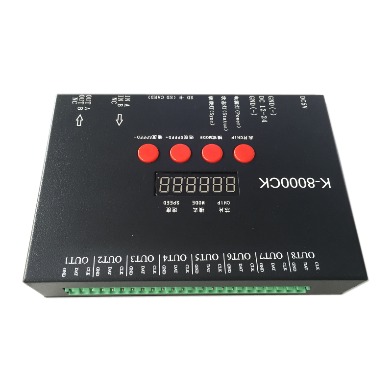 K8000CK DC12 24V RGB 2048 Pixels DMX Lighting Controller SD card Controller Control