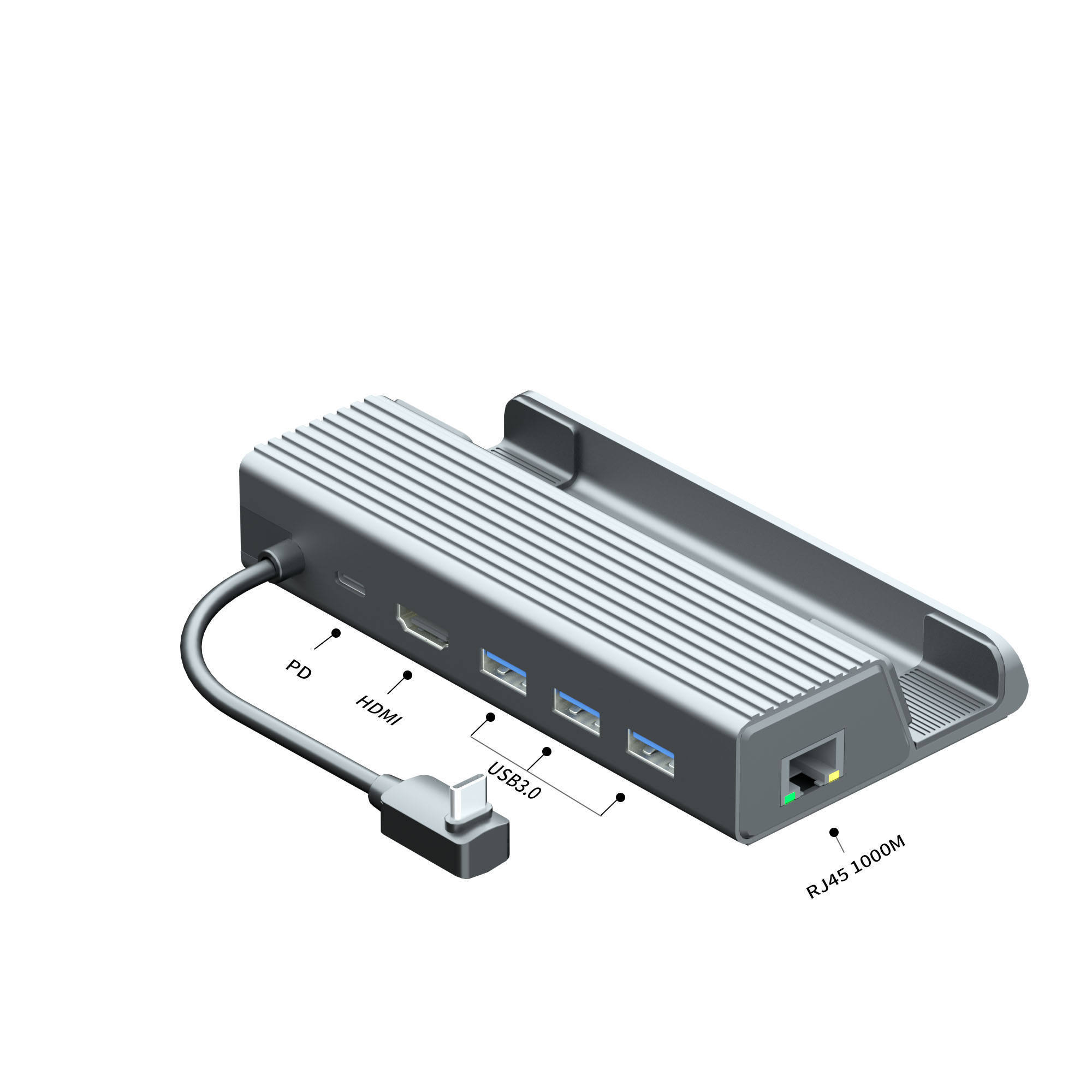 New Arrival 6 in 1 Docking Station 100W PD Fast Charging 1000Mbps RJ45 4K 60Hz Consola Dock Steam Deck