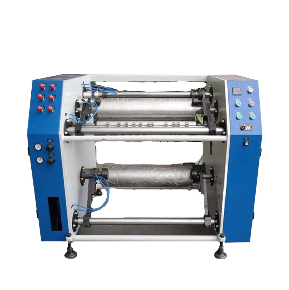 CE standard stretch film rewinder machine with slitting rewinding auto machine