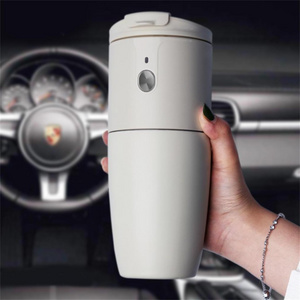 Mini Portable Travel Office Coffee Grind Maker Mug All in One with Automatic Temperature Display