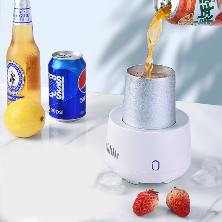 Portable Car Available USB Small Refrigerator Beverage Freezer Food Grade Metal Electric Cooling Cup