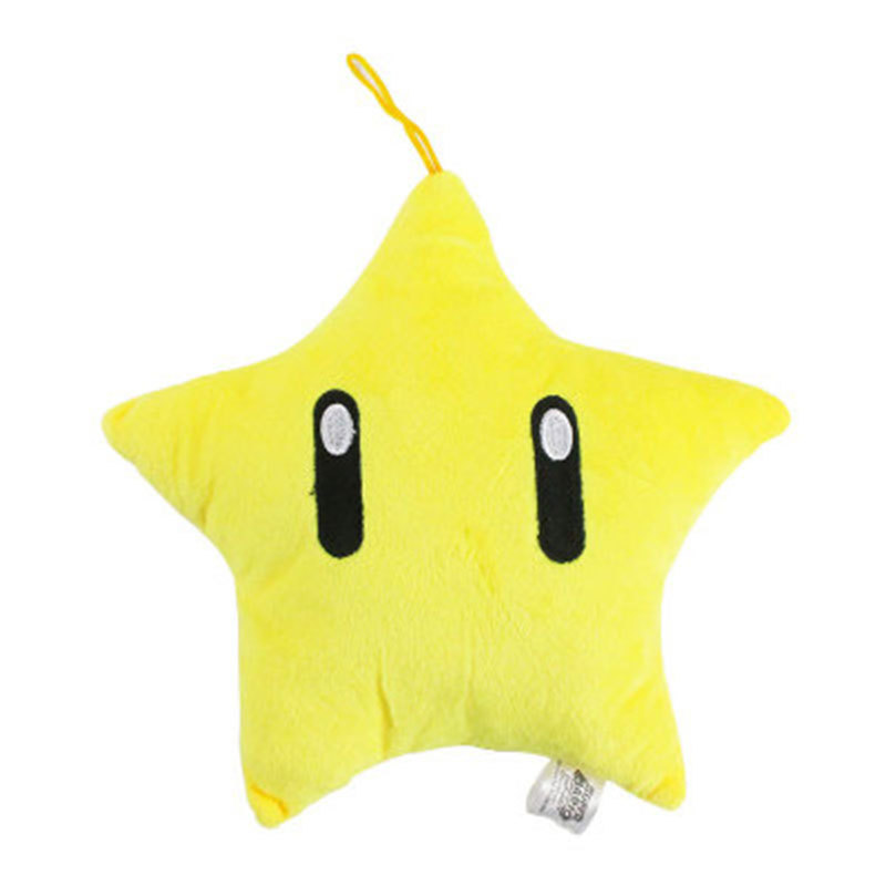 22cm Super Mario Bros Plush Toys Yellow Green Power Star Pillow Soft Stuffed Plush Doll Cushion Children Toy Christmas Gift