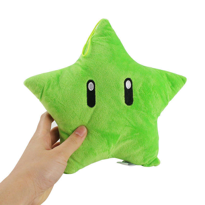 22cm Super Mario Bros Plush Toys Yellow Green Power Star Pillow Soft Stuffed Plush Doll Cushion Children Toy Christmas Gift