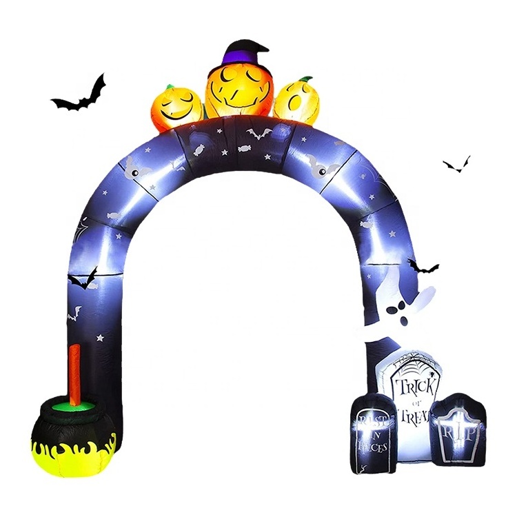 2024 Halloween Promotional Advertising Decorate Inflatable Pumpkin Ghost Arch Inflatable Event Arch With Led Light