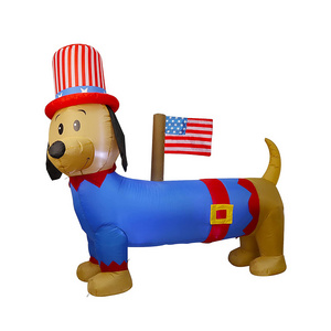 inflatable dachshund Holiday Yard decoration indoor and outdoor inflatable Independence Day decoration sausage dog