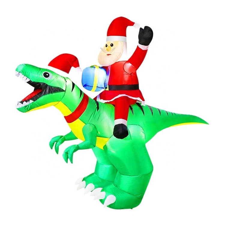 Unique Shapes Inflatable Dinosaur and Christmas Santa Claus Festive Decoration for Home/Garden/Party/Event