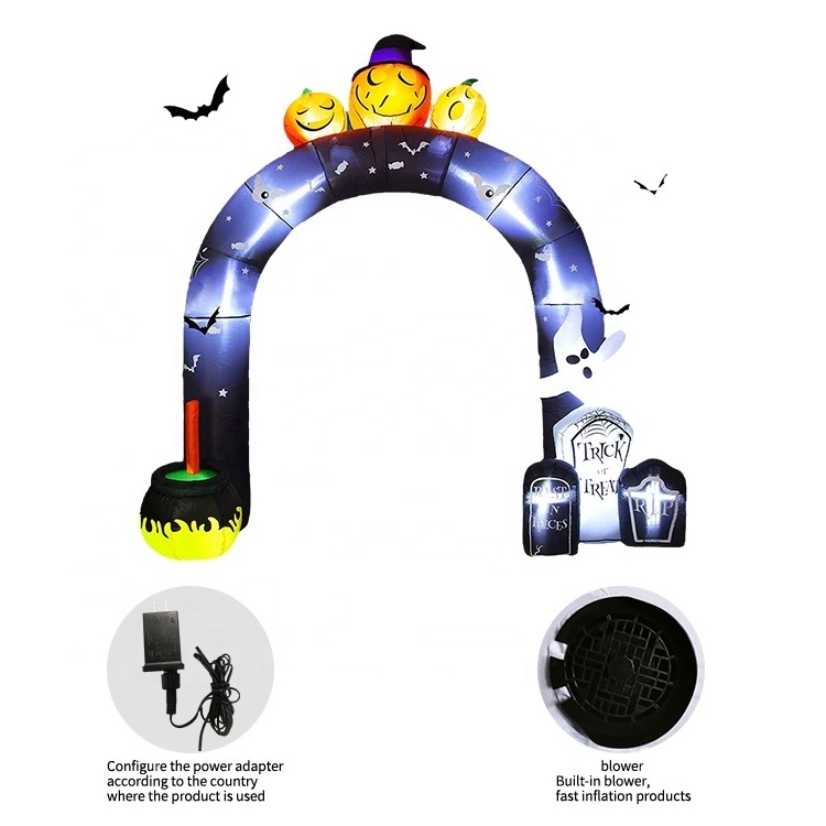 10ft Inflatable Pumpkin Archway Outdoor Advertising Halloween Arch Entrance Decorations Inflatable Arches For Sale