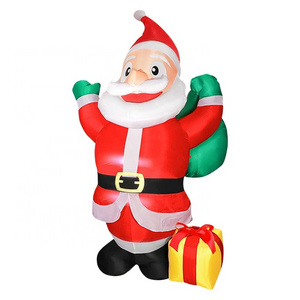 8ft Christmas Inflatable Xmas Decorations Blow Up Santa Carry Gift Bag Party Yard Decoration With Build In Led Light