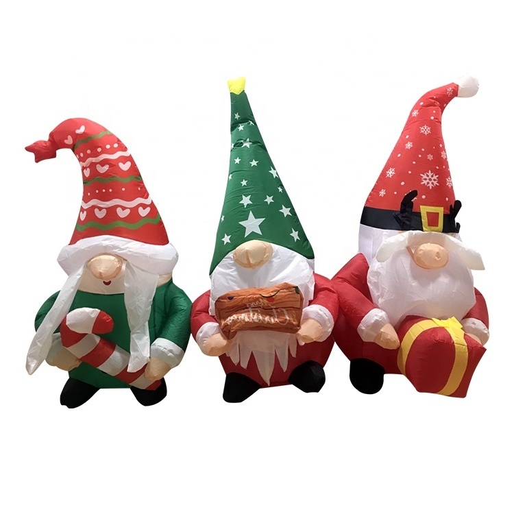 Christmas Party Decoration Old Man Inflatable Christmas Inflatable Santa Dwarf Custom Led Light