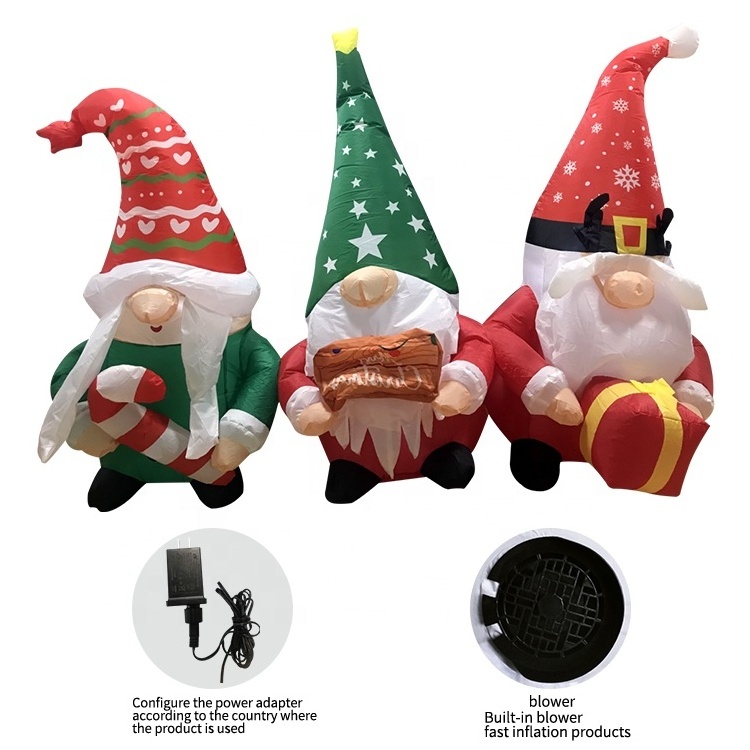 Newest Inflatable Gnome Figure Inflatable Balloon Garden Gnome Santa Claus for Yard Night