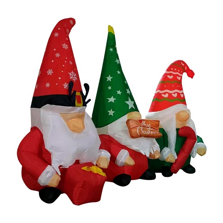 Christmas Inflatable Gnome Outdoor Christmas Decorations Inflatable Garden gnome Build in LED light