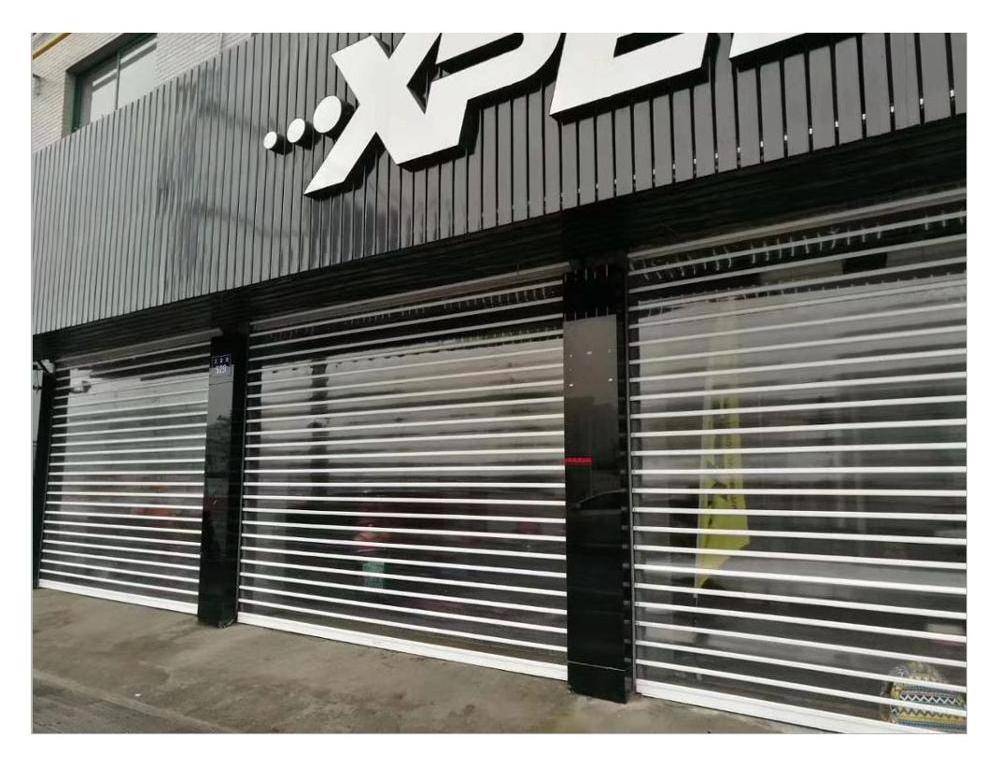 Electric shop front security roller shutters