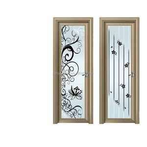 Fashional Pattern Aluminum Comfort Room Door Design with Glass Swing Aluminum Alloy Entry Doors Interior Finished Optional