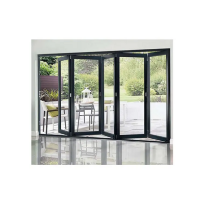 Soundproof Exterior Patio Door Bi fold Aluminium Glass Folding Door Waterproof Accordion Door