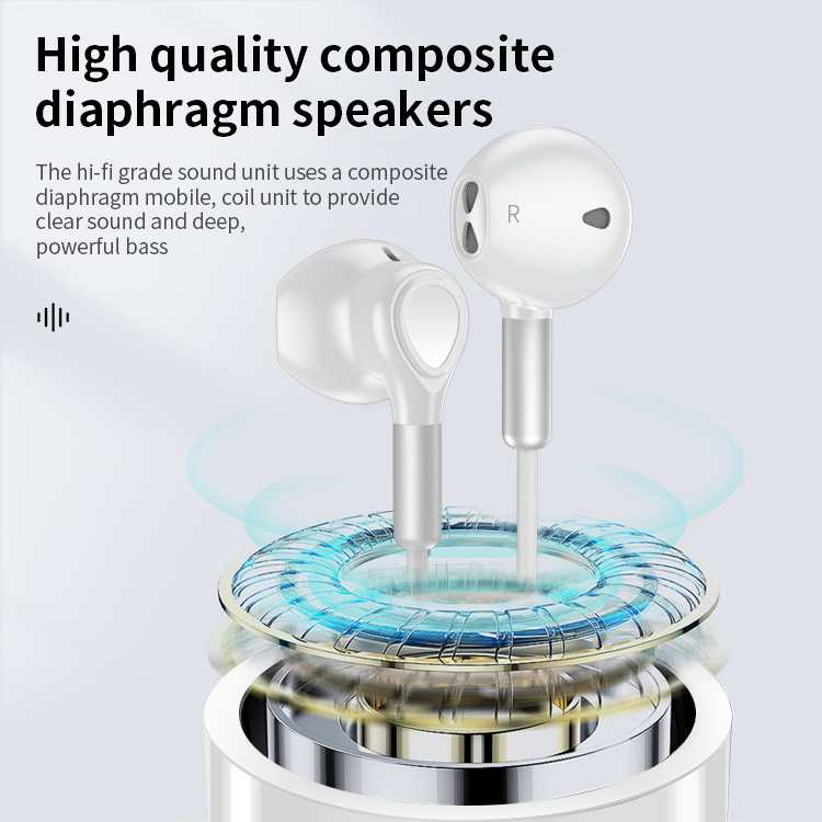 Wired Earphones 3.5 Mm Stereo Earpiece 1.2M Deep Bass In-ear Earphone with Mic and Button Control for Iphone Headphones 3.5mm