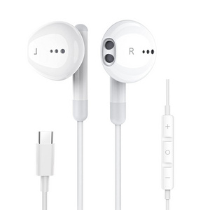 Quality type-c wired headphone for iphone 15 bass boosted In-ear gaming  wired usb c earphone with mic for Samsung Google