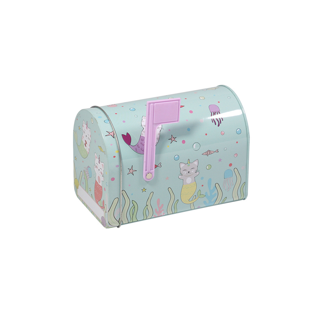 2024 New Metal Tin Box Emboss Wedding Mailbox-Shaped Candy Box Tin Mail Mailbox Shaped Gift Box