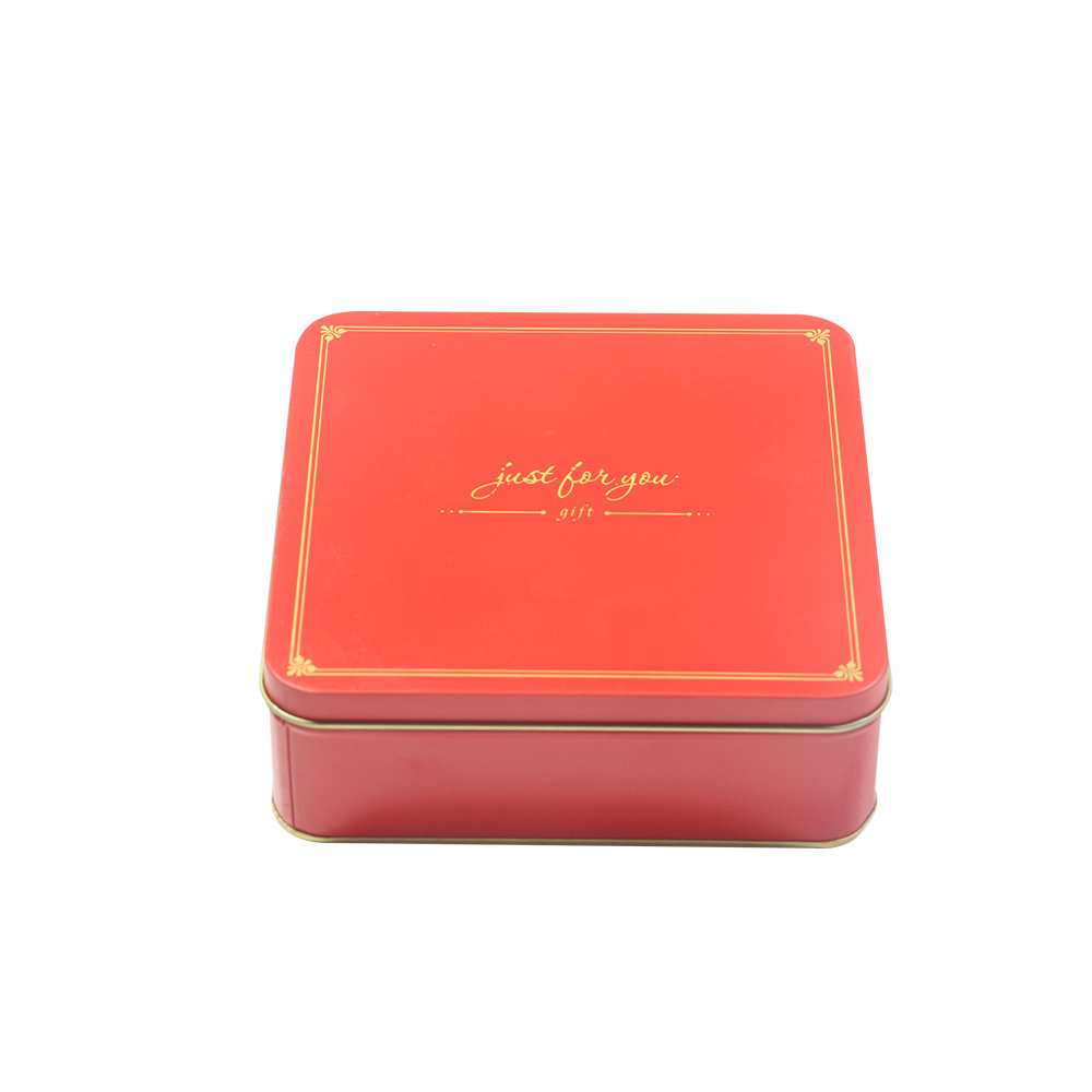 Competitive Multi Colored Container Food Grade Storage Metal Tin Box Square Metal Cookie Tin Can Luxury Gift Decor Packaging