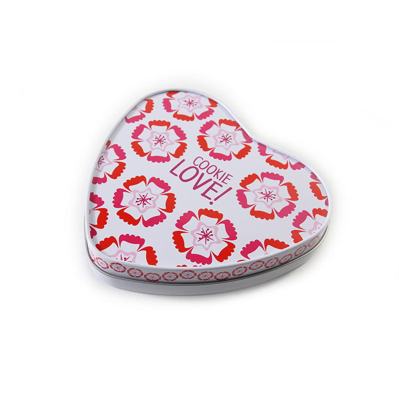 Wholesale Heart Shaped Cookies Chocolate Packaging Tin Box, Red Colored Tin Box Cookie With See Through Window