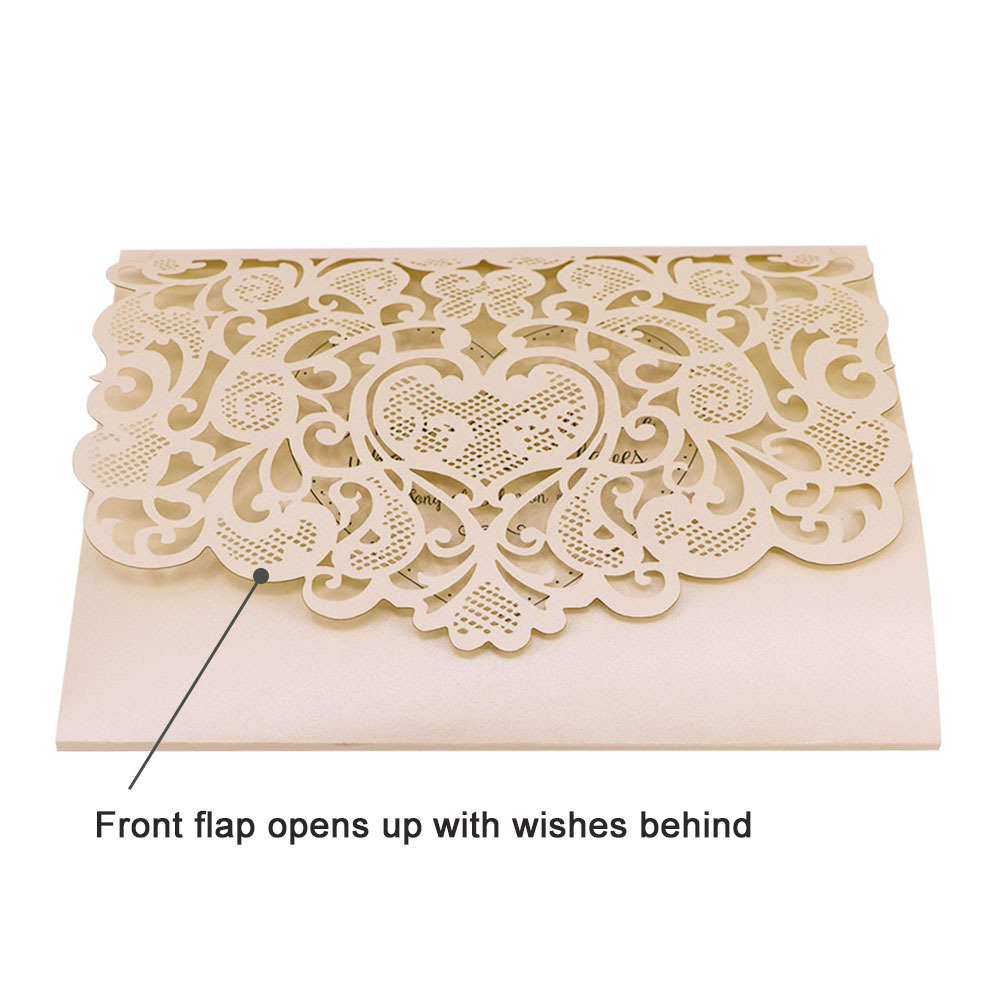 Custom Luxury Laser Cut 3d Handmade Pop Up wedding invitations Card  invitation card With Envelope