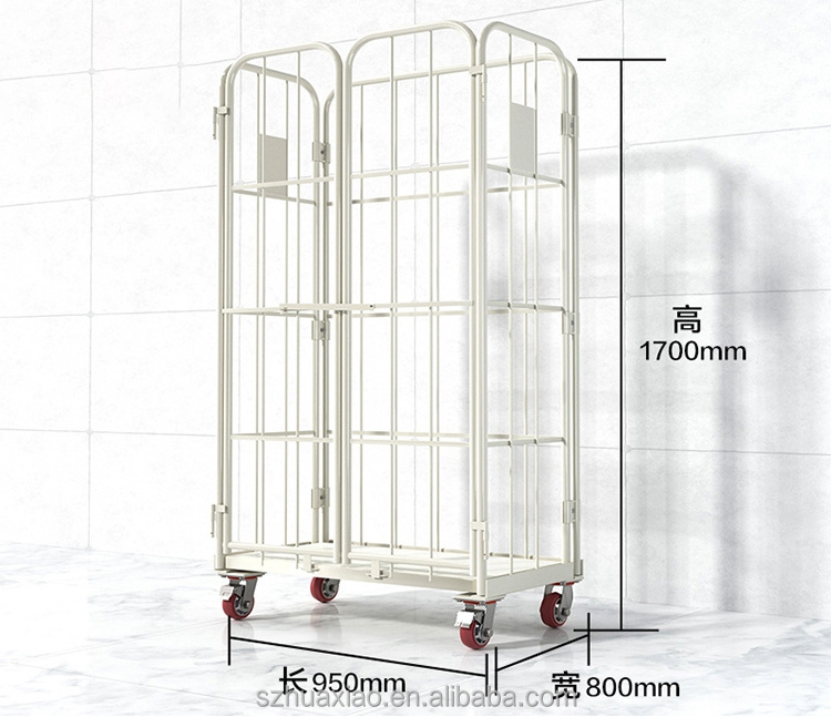 Warehouse Plate Roll Cage Trolley Turnover Movable Logistic 4 Wheel Transport Cargo Trolley