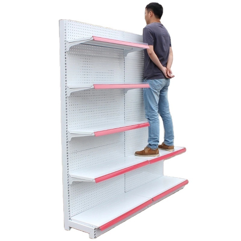 Standard Supermarket Commercial Gondola Shelving Metal Display Shelves for Retail Stores