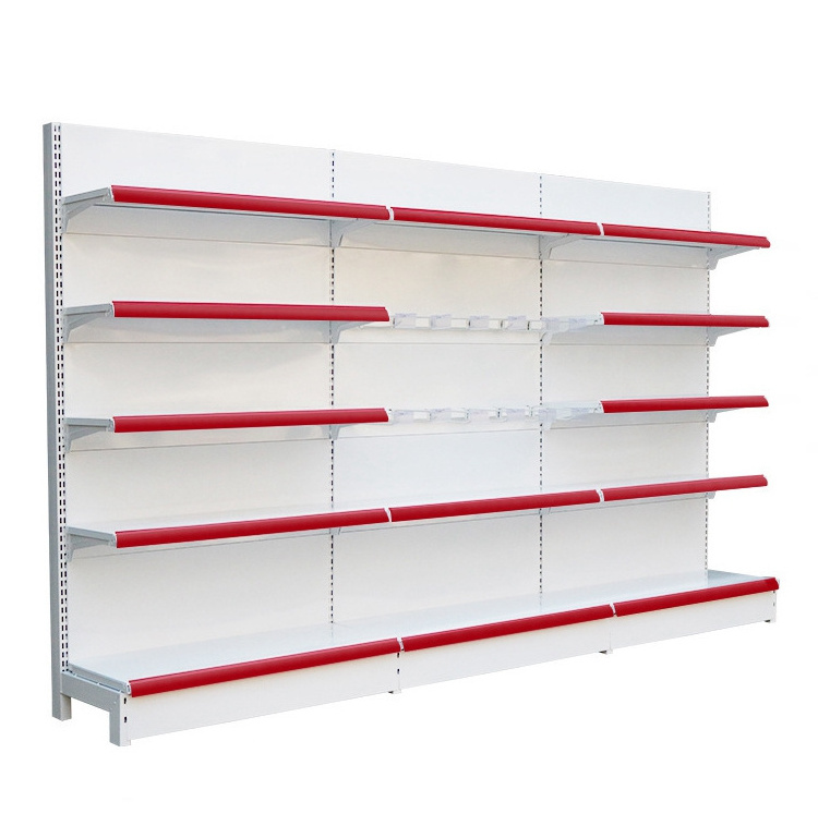 Standard Supermarket Commercial Gondola Shelving Metal Display Shelves for Retail Stores